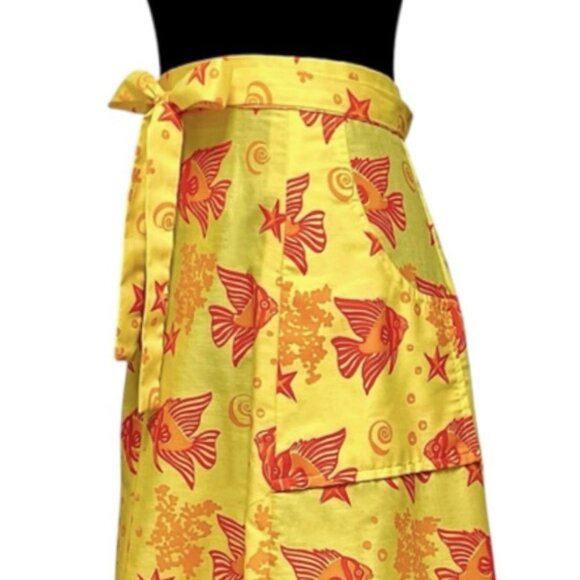 Ruth Clarage Vintage 70s Plus Size Hand Printed Wrap Skirt Size XXL Nautical - Picture 5 of 8